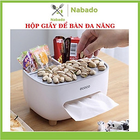 Mua Hộp giấy để bàn 2 ngăn cắm phụ kiện