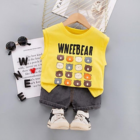 Bộ đồ bé trai sát nách phong cách Hàn Quốc - Bộ quần áo bé trai từ 9-20kg (SS-3139B)