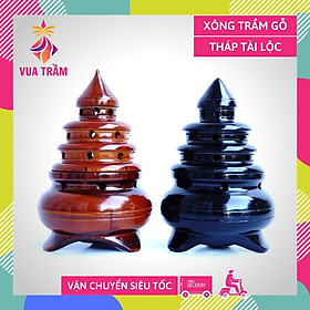 Mua Lư xông trầm hương Tháp Phật lò xông dụng cụ xông đốt trầm GỖ - Nâu & Đen