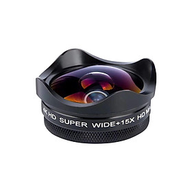 4K Ultra HD Smartphone Camera Lens 0.45X Wide-angle 15X Macro Phone Lens with Universal Clip Compatible with iPhone