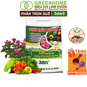 Mua Phân Trùn Quế Bột Greenhome  Bao 3dm3  Nguyên Chất  Bổ Sung Dinh Dưỡng  Cải Tạo Đất