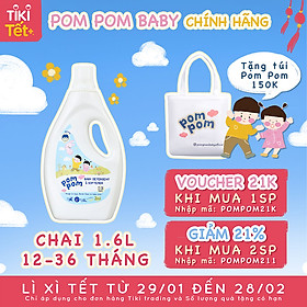 Nước Giặt Xả Pom Pom chuyên biệt dành cho bé năng động (12 – 36 tháng) - Chai 1,6L