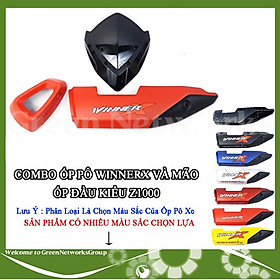 Combo Ốp pô Winner X và Mão ốp đầu kiểu Z1000 dành cho Winner X Green