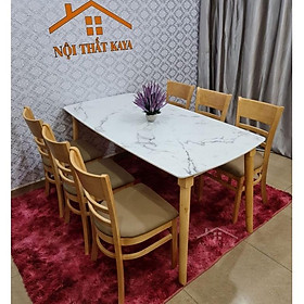 Mua Bộ bàn 6 ghế Mostar giả đá (Tự Nhiên) 1m6 Mặt bàn: với nguyên liệu gỗ HDF lõi xanh chống ẩm chống trầy nhập trực tiếp từ Malaysia