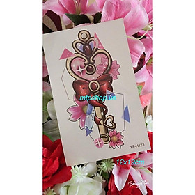 Hình xăm dán chìa khóa hoa bắp tay 15x21cm