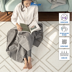 Thảm Em Bé Cao Cấp Parklon Dustend Hoa Văn Màu Be Hiện Đại Chính Hãng Hàn Quốc (210x140x0.55)cm Chống Bụi Kháng Khuẩn Khử Mùi Chống Ồn Chống Sốc (Dust Cushion Mat-Modern Rug Beige)