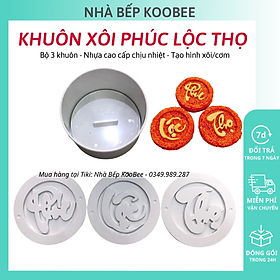 Mua Combo bộ 3 khuôn xôi Phúc Lộc Thọ - Khuôn xôi chữ tròn bé tạo hình đường kính12cm (NB50)