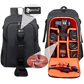 Máy ảnh lớn đa chức năng Máy ảnh Backpack DSLR chống thấm/ 15.6 '' Túi vai máy tính xách tay w/ Rain Cover Photography Case Travel: Orange