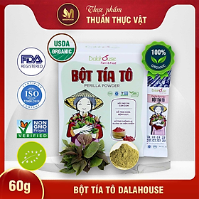 Bột Tía Tô Hữu Cơ Nguyên Chất Sấy Lạnh Dalahouse - Hỗ Trợ Tiêu Hóa, Dạ Dày, Hỗ Trợ Bệnh Gout, Làm Sáng Da Cải Thiện Sắc Tố, Mờ Nám, Hỗ Trợ Giảm Cân, Kích Thích Ra Mồ Hôi, Hạ Sốt, Ngừa Cảm Mạo, Thải Độc