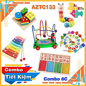 Combo Đồ Chơi Gỗ Phát Triển Trí Tuệ, Kỹ Năng Toàn Diện Cho Bé - AZTC133