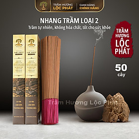 Mua Nhang Sạch Trầm Hương Lộc Phát - Trầm Tự Nhiên Loại 2 (Hộp 50 cây