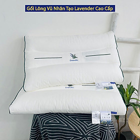 Gối Lông Vũ Nhân Tạo Lavender ANNA NGUYÊN Cao Cấp Chuẩn Khách Sạn Năm Sao