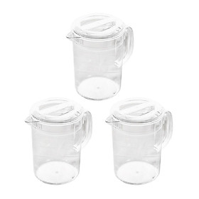 Pack of 3 Clear Pitcher with Lid for Water Tea Milk Beverage Storage 2L