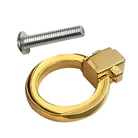 Bright Golden Color Cabinet Knob Round Ring Handle Furniture Hardware Metal