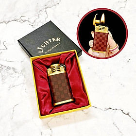 Mua Hột quẹt bật lửa cối xăng đá bọc da vân caro - xài xăng