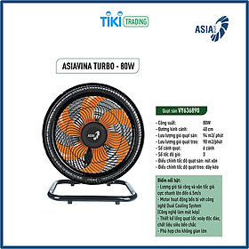 Quạt sàn ASIAvina VY636890 - Đen (80W) - Hàng chính hãng