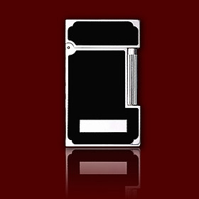 Mua Hộp Quẹt Bật Lửa Ga Đá D125T Sơn Mài Đen Cạnh Viền Trắng Cắt Góc Cao Cấp