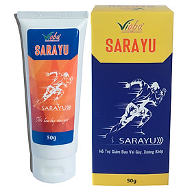 Kem xoa bóp Sarayu - Hỗ trợ giảm đau vay gáy, xương khớp. Dùng cho các trường hợp tê thấp, đau nhức, đau lưng, đau dây thần kinh tọa, đau viêm khớp, đau cơ, đau dây chằng, thâm tím bong gân. Tuýp 50g.