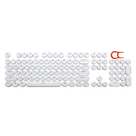 104Pcs Typewriter Keycaps Backlit Round Retro Style for Computer