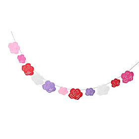 Romantic Rose Flower Banner Wedding Engagement Party Room Hanging Decor