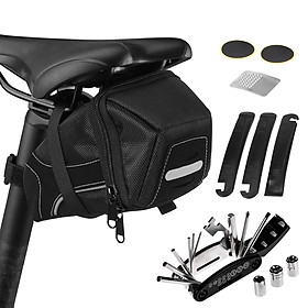 MTB Bicycle Repair Tool Kit Saddle Bag Cycling 16 in 1 Repair Set Seat Pack B6S0 