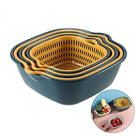 Mua Set 6 Món Thau Rổ Nhựa PP Tiện Lợi Xếp Chồng Được Lên Nhau Giúp Ráo Nước Khi Sử Dụng