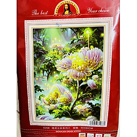 Mua Tranh thêu chữ thập Hoa bỉ ngạn E258  kích thước 60 x 80 cm  thêu kín