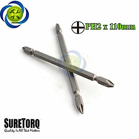 Mua Mũi vặn vít 2 đầu PH2 Suretorq 1674-0302 PL màu xám dài 110mm (2 mũi)