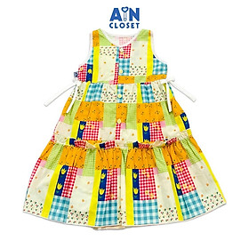 Đầm bé gái họa tiết Chắp Vá cotton - AICDBGOVDSM9 - AIN Closet