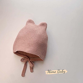 Mũ nón len cột dây màu trơn phong cách hàn quốc đáng yêu cho bé Mimo Baby ML60