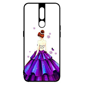 Ốp lưng dành cho điện thoại Oppo F11 Pro Cô Gái Váy Tím - Hàng Chính Hãng