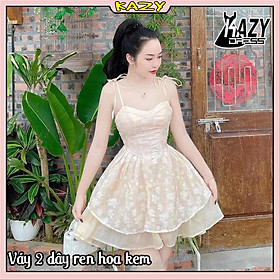 Váy hai dây hoa ren dáng dài siêu sang chảnh KAZY STORE V043