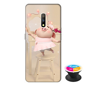 Ốp lưng dành cho điện thoại Realme X hình Heo Con Mặc Váy - tặng kèm giá đỡ điện thoại iCase xinh xắn - Hàng chính hãng