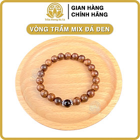 Vòng tay mix đá cẩm thạch đế bạc phong thủy trầm hương HÀ XÁ đeo tay cặp đôi nam nữ mệnh kim mộc thủy hỏa thổ may mắn tài lộc