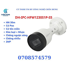 Camera IP DAHUA IPC-HFW1230S1P-S5 hồng ngoại 2.0 Megapixel- Hàng chính hãng