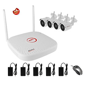 Trọn bộ đầu ghi và 4 Camera IP WiFi SYFUJ SF-NVR04KW1004/9 HD 720P, tiết kiệm chi phí dễ dàng lắp đặt