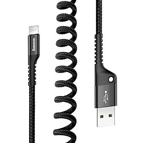 Mua Cáp sạc nhanh 2A Baseus kết nối Lightning dây xoắn đàn hồi tiện dụng dài 1M dành cho iPhone ( 2 màu ) - Hàng chính hãng