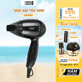 Máy sấy tóc mini Lebenlang LBL3083, chống xơ rối tóc bằng công nghệ ion 1200W, nhỏ gọn tiện lợi, tặng kèm túi đựng, bảo hành 2 năm - hàng chính hãng