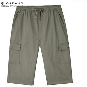 Quần Shorts Kaki Nam Túi Hộp Lưng Thun Giordano 01121201