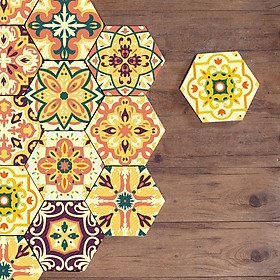 Sticker Dán Tường Hình Lục Giác Phong Cách Ma-rốc (10 cái)