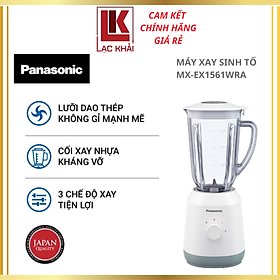 Mua Máy xay sinh tố đa năng Panasonic MX-EX1561WRA - Công suất 450W - 1 cối xay thủy tinh 1.5L và 1 cối xay khô 50g - Lưỡi dao thép không gỉ - 2 tốc độ xay và nhồi - Hàng chính hãng - Bảo hành chính hãng 12 tháng