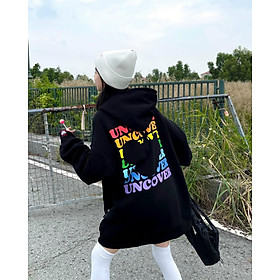 Áo Hoodie Uncover Basic COLORFUL POWER Khoác Nỉ form rộng chất dày dặn ( ẢNH CHỤP THẬT ),  áo khoác hoodie unisex ver2 phom chuẩn,  Áo Hoodie uncover trắng đen Ulzzang unisex sici