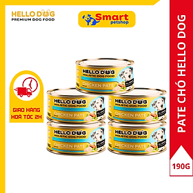 (Combo 5 Lon) Pate Tươi Cho Chó Vị Gà - Hello Dog Chicken Pate 190G