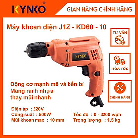Máy khoan điện cầm tay chính hãng Kynko đầu 10mm J1Z-KD60-10 siêu nhẹ giá tốt