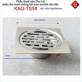 Mua Hố ga thoát sàn Chu lai ống 6cm Inox 304  phễu thoát nước chống hôi 15x15cm-12x12cm-10x10cm ống 60