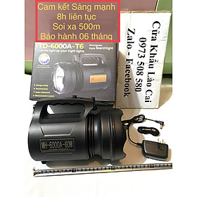                    Đèn pin T6 siêu sáng xách tay siêu to, pin siêu khủng hàng công ty công suất 60w- chế độ sáng mạnh 8h liên tục