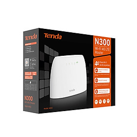 Bộ Phát Wifi 4G LTE Tenda 4G03 Chuẩn N300 Có Cổng Lan Băng Thông Mạnh Tặng Cáp Mạng - Hàng Chính Hãng