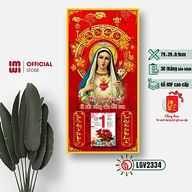 Lịch gỗ Công Giáo Đức mẹ Maria IMWI LGV2334 - Mẫu mới 2023
