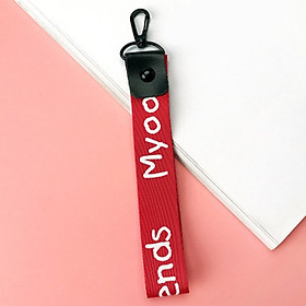 Móc khóa dây Strap dây vải ngắn chữ Myo&Friends - đỏ
