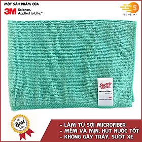 Khăn lau ô tô chuyên dụng chống trầy xước Microfiber 3M 37x37cm KL-3737